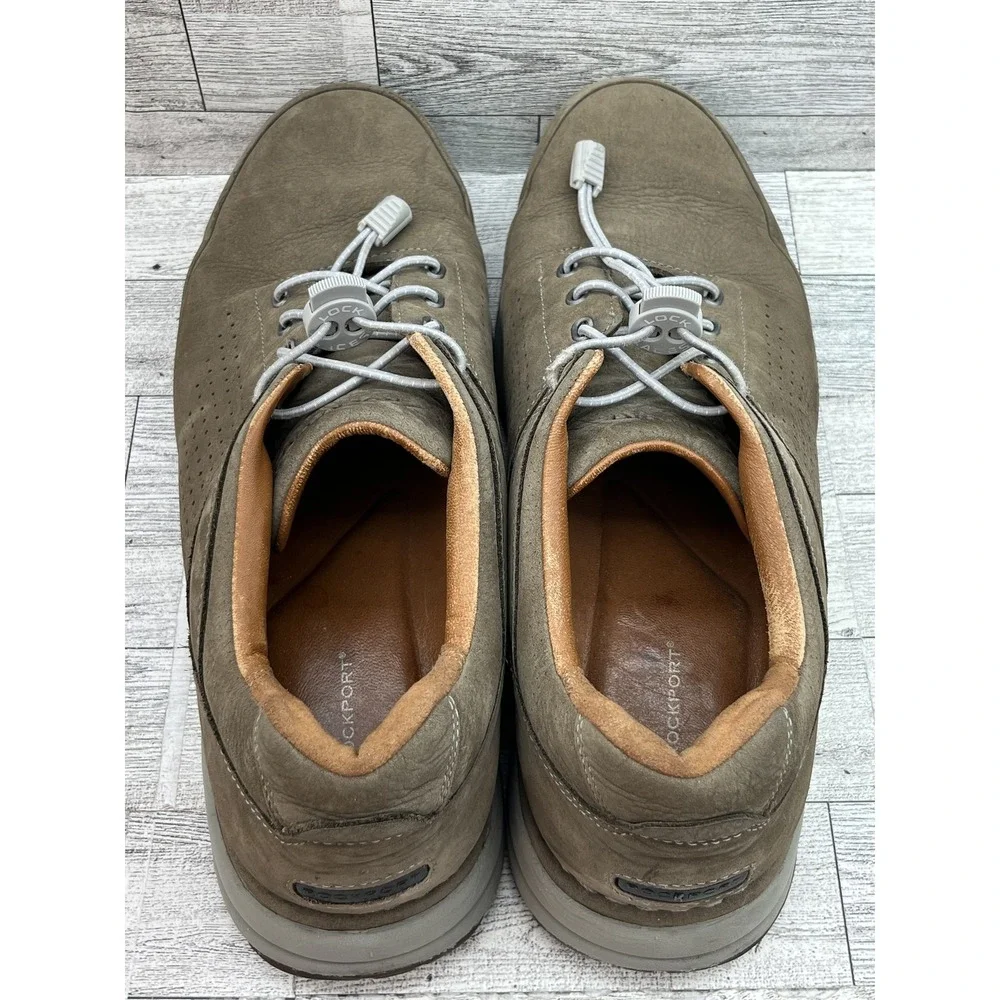 Rockport Shoes Mens Size 12 Brown Lace Up Leather Comfort Walking Slip Resistant